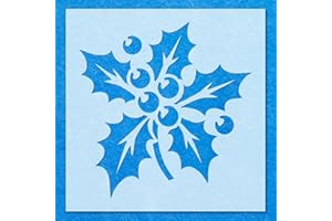 LAZER NINJA Christmas Holly Leaf Stencil: Mylar Airbrush Wall Art Painting Crafts | DIY-A5 Stencil - Design Size (110 x 108 mm)