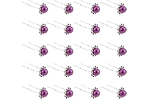 ZOUIQSS 20 Pack (Violet) Perle Cristal Épingles À Cheveux Fleur Strass Pinces À Cheveux pour Mariée Mariage Femmes Bijoux De Cheveux Accessoires, avec Récipient Transparent