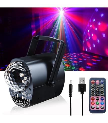 Illuminazione Festa RGBW Stroboscopica 2 Lampade Effetto Sfera LED RGB Per Discoteca/DJ - Controllo Remoto, Movimento 540°, Effetti Stroboscopici Effetti Luce Automatici - Foto 2