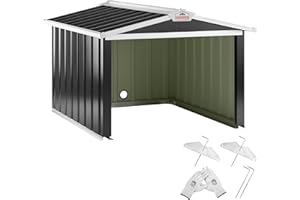 GARDEBRUK Garage Robot Tondeuse Toit à 2 pans métal 86x100x63cm résistante intempéries 4X piquets Terre abri carport Herbe Anthracite