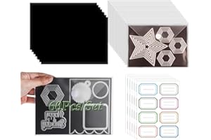 OTCRAFT BAOFALI Lot de 60 sacs de rangement pour tampons et matrices de découpe 17,8 x 12,7 cm et feuilles magnétiques en caoutchouc de 17,5 x 12,7 cm, ensemble de rangement pour matrices de découpe,