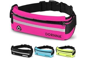 DORNNA® Marsupio Running, Marsupio da Corsa Impermeabile per Uomo e Donna, per Escursioni, Fitness, Viaggi, Corsa, Pocking, Accessori, Cintura Elastica. (Rosa)
