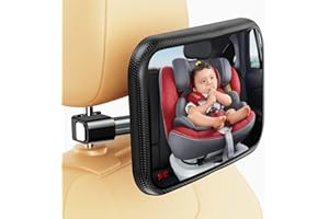 Lusterko samochodowe skierowane do tyłu, Blumacht 100% lusterko na tylnym siedzeniu Shatterproo Baby do samochodu, lusterko w foteliku samochodowym z regulacją 360 ° dla dziecka Tył