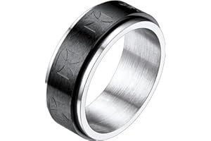Richsteel Antiestrés Anillos Banda Giratoria, Spinner Anillo para Ansiedad con Brillantes/Cruces/Estrellas David/Nudos Celta, Acero Inoxidable/Dorado/Negro, Tallas Variadas