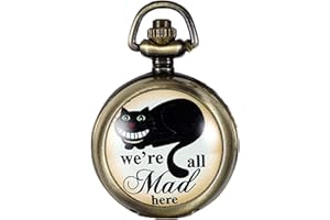 JewelryWe Reloj de Bolsillo para Hombre y Mujer, Reloj de Bolsillo con Corazón Esqueleto, Reloj de Bolsillo con Motivo de Flores Talladas, Esfera con Números Romanos/Arabes