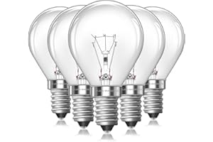 BLAKAPOO SES E14 Oven Bulb, Resistant 300°C, Lava Lamp Bulb, Dimmable, Warm White 2700K, 230V, G45 Small Edison Screw Golfball bulb for Microwave, Oven Lamp, Salt Lamp Bulb, Electric Wax Melt Bulb, Pack of 5