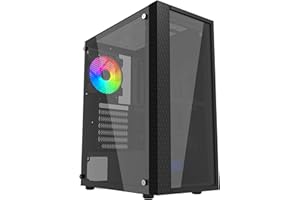 ionz KZ27 PC Gaming Case M/ATX Mini Tower with tempered Glass Sides includes 1 x FRGB 120mm Fan