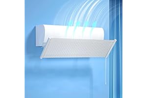 SEEYOLO Deflector para aire acondicionado universal, ajustable, para parabrisas de aire acondicionado, escudo de frío y calor, para casa/oficina, ancianos, bebés, mujeres embarazadas (blanco)
