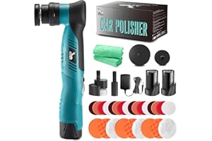 AUTIWOZ Cordless Mini Car Polisher, 12V Fast Change RO/DA Polisher for Car Detailing,2 Pcs 2000mAh 6 Speeds