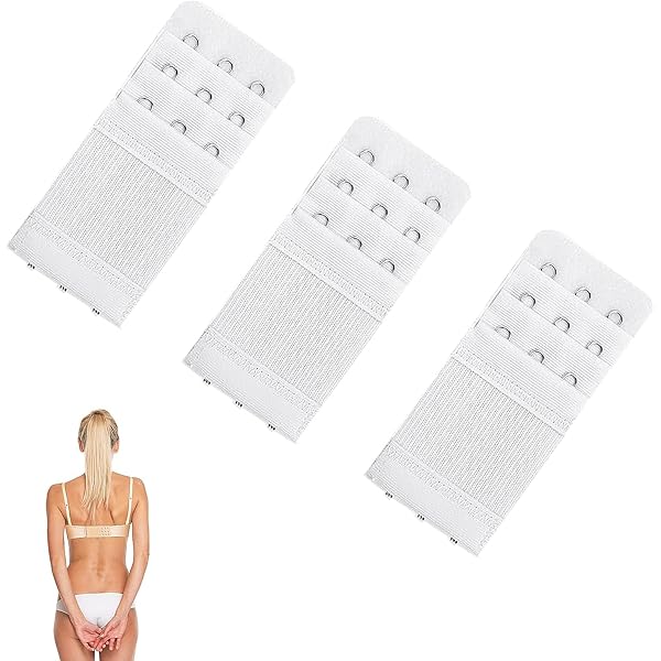 Hongoen BH-Verlängerer 12 Stück - 3 Haken Verlängerung Schwarz/Weiß/Hautfarben