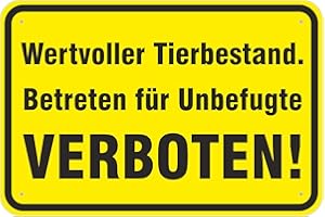 KDS Schild "Wertvoller Tierbestand" 200 x 300 mm aus Aluminium-Verbundmaterial 3mm stark