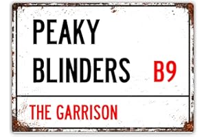 BIGBAZZA Peaky Blinders Plaque murale vintage en étain - 20 x 15 cm - The Garrison Street Road