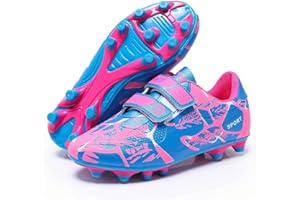 Jasmeko Chaussures de Football Pointes Plastique pour Enfants Garçons, Baskets D'entraînement Sport Course Filles Tennis Sneaker