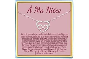TEMULNEE Belle Fille Collier Maman Cadeau Soeur de Coeur Meilleure Amie Mamie Tata Niece Marraine Demande Filleule Cousine Copine ATSEM AESH Nounou Maitresse Institutrice Maternelle Bijou Idee Original Noel