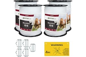 EIDER LANDGERÄTE GMBH Eider FenceGuard Ruban électrique à bande large pour clôture de pâturage, 40 mm de largeur - Fabriqué en Allemagne