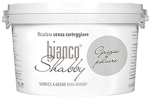 bianco Shabby® Grigio Polvere Kreidefarbe Wasserbasis für Alle Oberflächen einfach zu verarbeiten ohne schlechten Geruch - Chalk Paint Extra Matt (2,5 Liters)