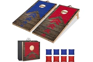NZQXJXZ Cornhole-set utomhus, 2-i-1 hopfällbart Cornhole-spel med bönspåsar & transportväska för gård, gräsmatta, strand, camping utomhusspel