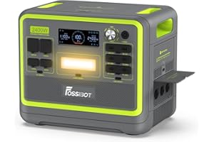 FOSSiBOT F2400 Lifepo4 Générateur solaire portable 2048 Wh 2400 W (crête 4800 W) 230 V 3 CA Sortie 230 V 3 AC Charge super rapide pour groupe électrogène de secours, alimentation domestique, camping