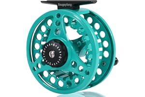 Sougayilang Carrete de pesca con mosca, eje grande con cuerpo de aluminio fundido, peso 5/6, 7/8, carretes esenciales para principiantes