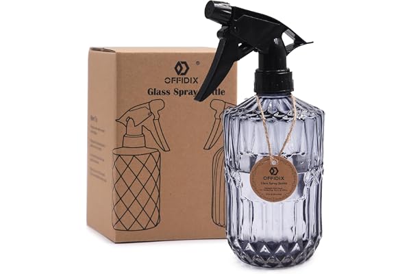 OFFIDIX Brumisateur portatif en verre avec buse réglable pour jardinage intérieur et extérieur ou nettoyage de la maison Gris 0,43 l