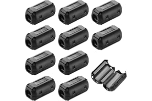 KRYMSON 10 anelli magnetici anti-interferenza rimovibili per filtro ad alta frequenza, nucleo di ferrite (nero)