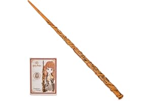 Wizarding World Harry Potter 30 cm czarująca magiczna różdżka Hermiona Granger z kolekcjonerską kartą zaklęć, zabawki dla dzieci od 6 lat
