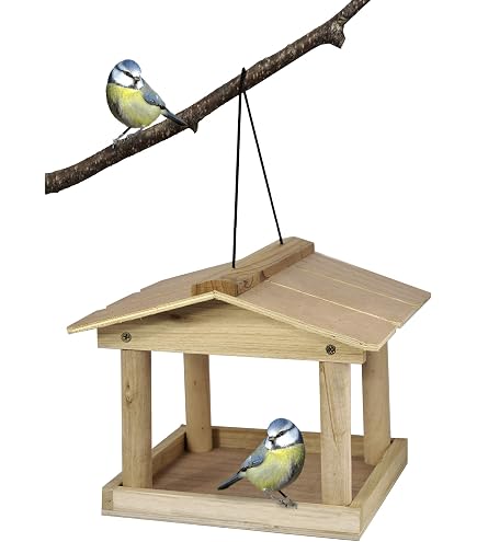 Mangeoire à Oiseaux Suspendue Fallen Fruits - Design Métal Moderne Gris - Pour Jardin Ou Balcon