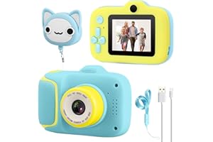 Dhaose Kids Camera, Children Digital Cameras With 2.0 inch IPS HD Screen 1080P Video Recorder Lanyard Anti-Drop Design Mini Supports Small Games USB Transfers Boys Girls Creative Festival gifts
