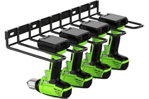 ENONCI Uchwyt na wiertarkę uchwyt ścienny, pogrubiony stojak na wiertarki, organizer na elektronarzędzia, uchwyt ścienny, wytrzymały organizer na wiertarkę do warsztatu garażowego