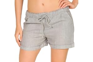 MALITO MORE THAN FASHION Malito Mujer Pantalones de Lino Pantalones Cortos Bermuda Basic 1964