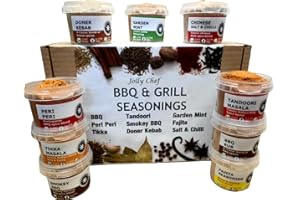 JOLLY CHEF Spice Set and Seasoning Gift Set. Includes 9 BBQ Spices, Marinades and Rubs