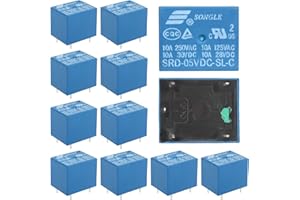 RAKUTE 12 Pcs SRD-05VDC-SL-C-Relais 5-poliges Leistungsrelais T73 5V DC Relais, 5 Pin Leistungsrelais für Haushaltsgeräteplatinen