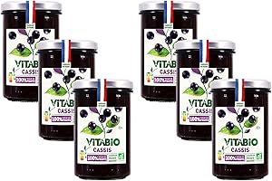 VITABIO - Confiture de Cassis 100% issue de fruits - BIO - Lot de 6-6x275g