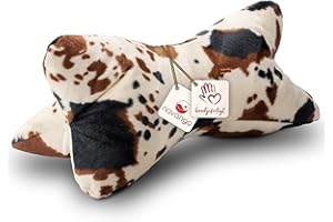‎NAVANGO Navango® Leseknochen mit Tiermuster in Kuh Optik | Buchstütze mit kuschelweichem Bezug | ca. 40 x 18 cm | Nackenkissen bei 30° Waschbar | Universelles Buch Kissen | Nackenrolle Tablet Stütze