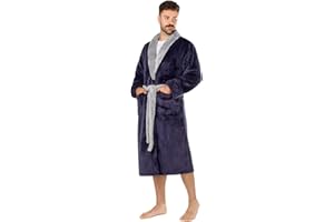 LEBENGOOD Bata Hombre Invierno, Albornoz Hombre Coralina, Batas de Casa Polar, Suave, Acogedor, Microfibra OEKO-TEX®