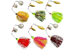 OROOTL Spinner Baits for Bass Fishing Lures, 6/12pcs Multicolor Spinnerbaits Kit Double Colorado Blades Metal Jig Spinnerbait for Bass Trout Pike Salmon Walleye Freshwater Saltwater Fishing