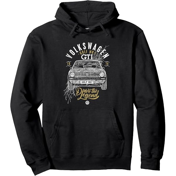 Sweat à Capuche Volkswagen • Logo VW Classique • 80% Coton • Coupe Classique • Homme
