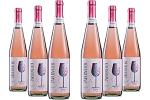 Tavernello Vino Rosato Frizzante, Aromi Floreali e Fruttati, 11% Vol, Confezione con 6 Bottiglie da 750 ml