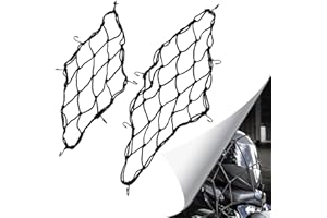 Shuny 2 pièces Filet à Bagages Elastique avec Crochets, 40 x 40cm Filet à Bagages Araignée Elastique pour Vélo Moto Net Moto Filet Transport pour Fixer Casque Bagage Sac (Noir)