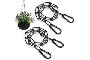APOMOONS 2 PCS Noir Chaîne en Acier Inoxydable,Chaîne en Acier Inoxydable avec Mousqueton Chaînes Métallique de 0.5m à Suspendre pour Portails de Clôture,Jardin,Portails de Cage pour Animaux Domestiques
