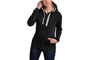 HRM Damen Hooded Jacket I Premium Kapuzenjacke Damen mit Kontrast-Innenfutter I Basic Hoodie mit Reißverschluss I Zip Hoodie I Hochwertige & nachhaltige Damen-Oberteile