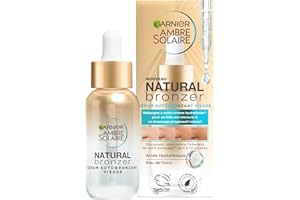 Garnier Ambre Solaire - Sérum Autobronzant Visage Hydratant - Hâle Progressif & Sur-Mesure - Eau de Coco & Acide Hyaluronique - Pour Tous Types de Peaux - Natural Bronzer - 30 ml