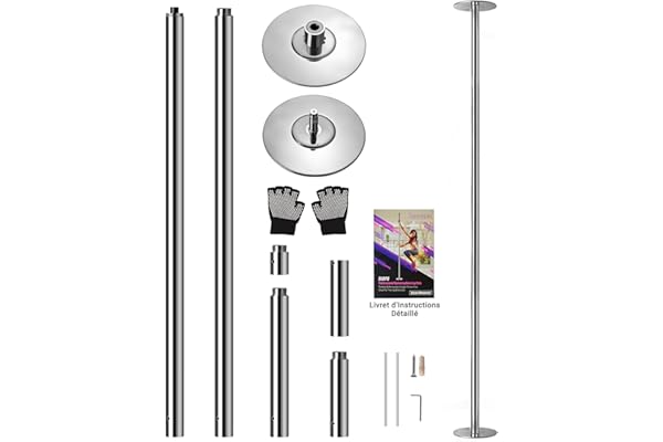 SereneLife Barre d’Entraînement Fitness Rotative – Barre Ajustable, Portable et Amovible pour Exercice, Souplesse et Renforcement à Domicile