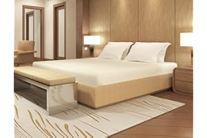 BANZAII TEXTILE INNOVATOR ONLINE Banzaii Lenzuolo sotto con Angoli con Elastico Matrimoniale 100% Puro Cotone Alta Qualità Made in Italy per Materassi 160/170 cm x 190/200 cm, altezza fino a 30 cm Panna