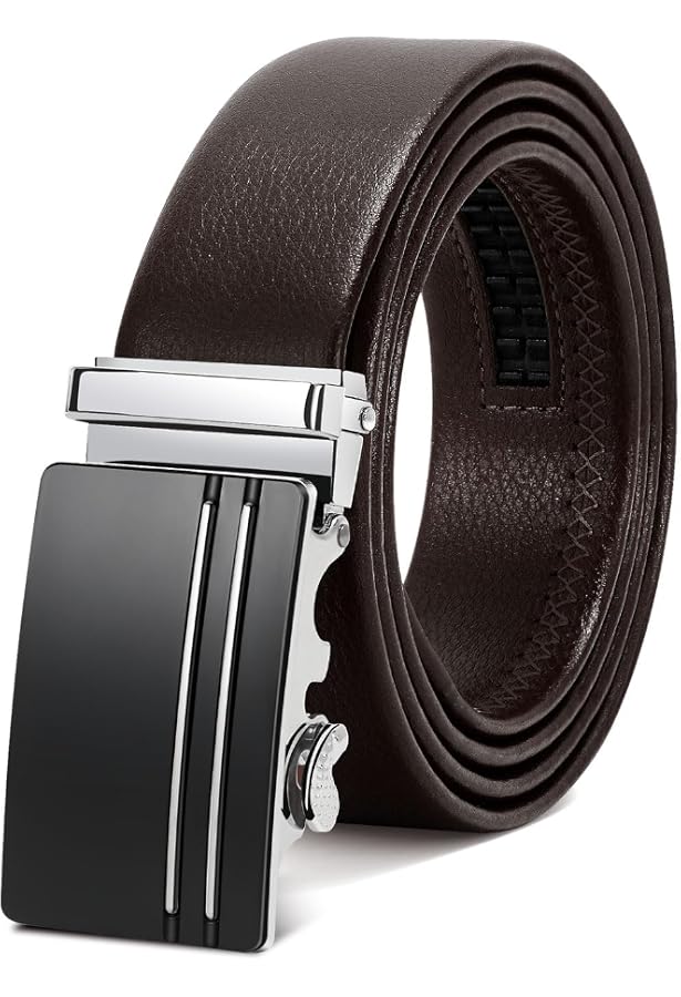Ceinture Homme BISON DENIM - Automatique En Cuir - Taille Ajustable 110-130cm - Coffret Cadeau