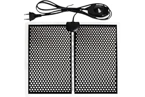 Geoyien Manta termica Reptiles, 28 * 28cm Manta termica terrario, Alfombrilla calefactora, Impermeable y Resistente a la Humedad, Temperatura Ajustable (0-35 Grados) Enchufe Europeo (14W, 220V-240V)