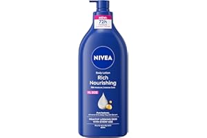 NIVEA Rich Nourishing Body Lotion (625ml), Rich 72H Hydration Moisturiser for Dry Skin Made with Deep Moisture Serum and Almond Oil, Extra Large NIVEA Body Lotion