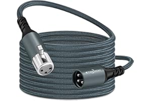 Twozoh Professional XLR Cable 15M, Braided Balanced 3Pin XLR Male to Female HIFI Audio Microphone Cable (Professional/HIFI)