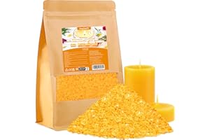 BringLuck2U 1kg Pastiglie di cera d'api naturale, ideale per cosmetici, salviette di cera d'api o come cera per candele, imballaggio sostenibile
