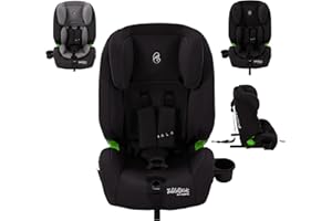 FableKids Siège Auto Enfant avec ISOFIX | De 15 mois à 12 ans (76–150 cm) | Ceinture de sécurité 3 points | Norme ECE R129/03 | Siège auto évolutif, sûr et confortable | Gris